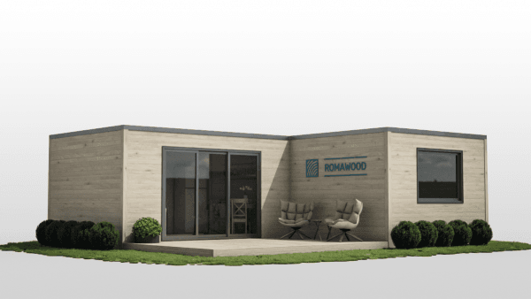 Кутовий дачний модульний будинок – 49,1м²