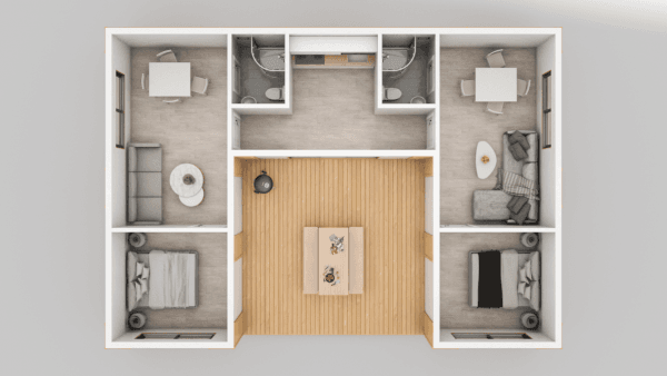 Будинок для бази відпочинку з терасою – 91,2м²