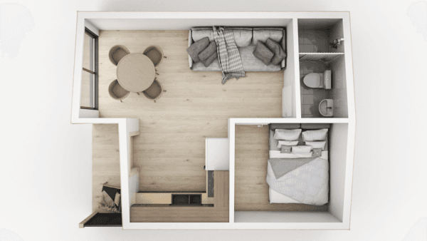 Двомодульний будинок для дачі – 28,8м²