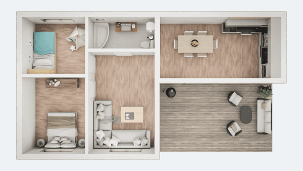 Модульний будинок з терасою – 89,6м²